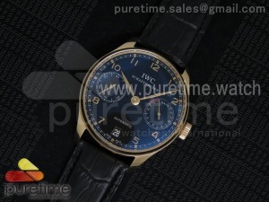 Portuguese Real PR RG IW500115 ZF 1:1 Best Edition Black Dial on Black Leather Strap A52010 V2