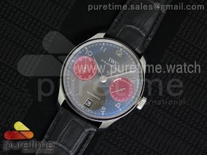 Portuguese Real PR IW500126 ZF 1:1 Best Edition Gray/Red Dial on Black Leather Strap A52010 V2