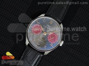 Portuguese Real PR IW500127 ZF 1:1 Best Edition Gray/Red Dial on Black Leather Strap A52010 V2
