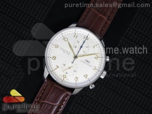 Portuguese Chrono IW371445 ZF 1:1 Best Edition on Brown Leather Strap A7750