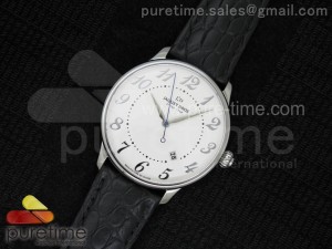 Numerus Clausus Date SS White Dial on Black Leather Strap MIYOTA 9015