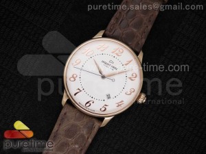 Numerus Clausus Date RG White Dial on Brown Leather Strap MIYOTA 9015