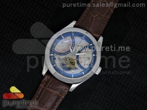 Master Tourbillon SS Silver Dial on Brown Leather Strap A23J