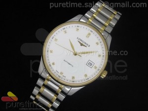 Master Automatic SS/YG White Dial 2 Diamond Markers on Bracelet A2824