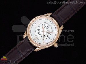 Pure Mecanique Horlogere SS White MOP Dial on Brown Leather Strap A2824