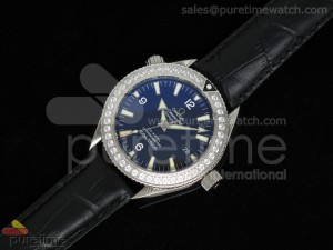 Planet Ocean 42mm Ultimate Edition Diamonds on Leather Strap A2836
