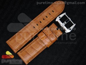Panerai 24/22 Light Brown Croco Leather Strap with Buckle