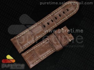Panerai 24/22 Brown Croco Leather Strap