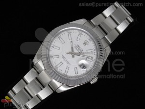 DateJust II SS Silver Stick Dial Oyster A3135