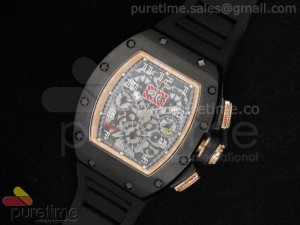 RM011 Le Mans Classic 2012 PVD/RG on Black Rubber Strap A7750