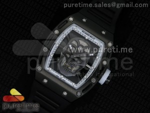 RM 052 Skull Watch White PVD Skull Dial on Black Rubber Strap Jap Quartz