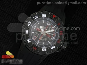 RM028 47mm RMF PVD Red Skeleton Dial on Black Rubber Strap A7750