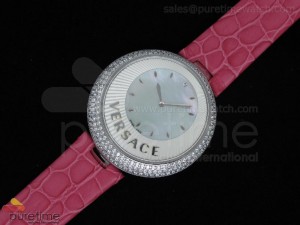 Perpetuelle SS MOP Dial on Pink Leather Strap