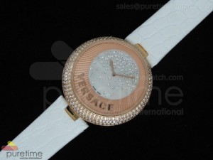 Perpetuelle RG MOP Dial on White Leather Strap