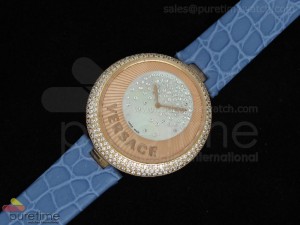 Perpetuelle RG MOP Dial on Blue Leather Strap