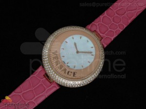 Perpetuelle RG MOP Dial on Pink Leather Strap