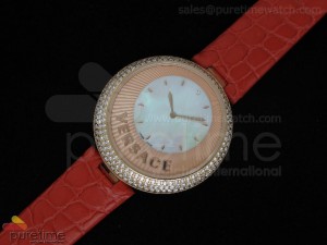 Perpetuelle RG MOP Dial on Red Leather Strap