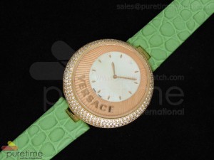 Perpetuelle RG MOP Dial on Green Leather Strap