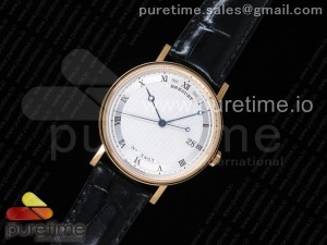 Classique Auto 5177 YG FKF 1:1 Best Edition White Hobnail Textured Dial on Black Leather Strap MIYOTA 9015 V2