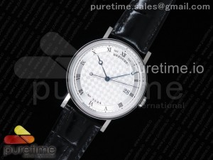 Classique Auto 5177 SS FKF 1:1 Best Edition White Plaid Textured Dial on Black Leather Strap MIYOTA 9015 V2