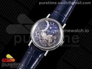 Tradition 7097BB SS ZF 1:1 Best Edition Blue/Gray Dial on Blue Leather Strap A505