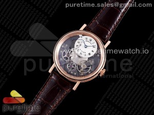 Tradition 7097BB RG ZF 1:1 Best Edition White/Gray Dial on Brown Leather Strap A505