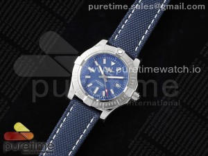 Avenger Automatic 43mm SS TF 1:1 Best Edition Blue Dial on Blue Nylon Strap A2824