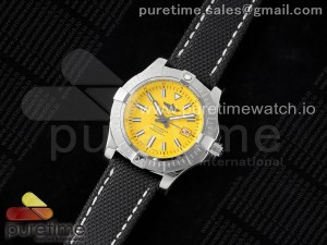 Avenger Automatic 43mm SS TF 1:1 Best Edition Yellow Dial on Black Nylon Strap A2824