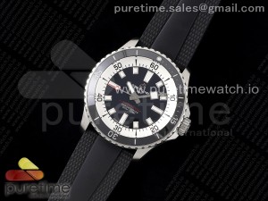 SuperOcean Automatic 42 SS BLSF 1:1 Best Edition Black Dial on Black Rubber Strap A2824