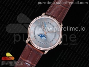 Villeret 6654 RG Complicated Function OMF 1:1 Best Edition Gray Dial on Brown Leather Strap A6654 V2
