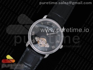 Le Brassus Carrousel Erotic Timepiece SS Black Dial on Black Leather Strap A23J