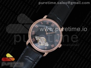 Le Brassus Carrousel Erotic Timepiece RG Black Dial on Black Leather Strap A23J