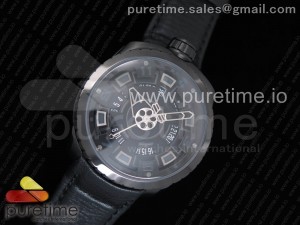 Bomberg Bolt 68 Automatic PVD All Black Dial on Black Leather Strap SW200