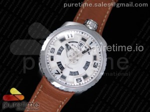 Bomberg Bolt 68 Automatic SS White Dial on Brown Leather Strap SW200