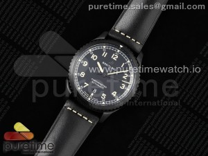 Navitimer 8 Automatic 41mm PVD TF 1:1 Best Edition Black Dial on Black Leather Strap A2824