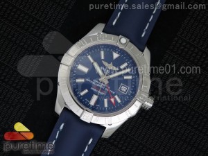 Avenger II GMT SS Blue Dial on Blue Leather Strap A2836