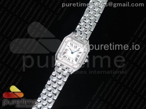 Panthère Secrete Ladies 22mm SS Diamonds Bezel K11 1:1 Best Edition White Dial on SS Bracelet Ronda Quartz