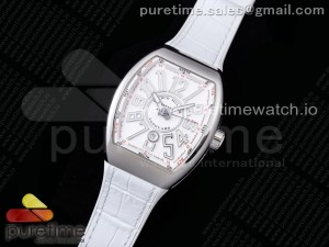 Vanguard V45 SS ZF Best Edition White Textured Dial on White Rubber Strap MIYOTA 9015