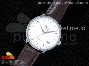 Excellence Panorama Date Moon Phase SS ETCF White Dial on Brown Leather Strap A100