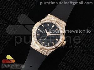 Classic Fusion Orlinski RG APSF 1:1 Best Edtion Black Faceted Dial Diamonds Bezel on Black Rubber Strap A2892