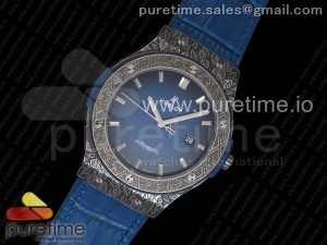 Classic Fusion 45mm SS Engravings Case SRF Best Edition Blue Dial on Blue Gummy Strap A2892