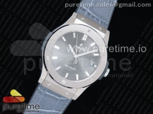 Classic Fusion 45mm Titanium WWF 1:1 Best Edition Gray Dial on Gray Gummy Strap A2892
