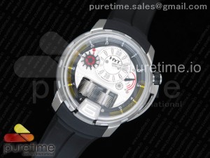 HYT H1 Iceberg SS CYF White and Yellow Dial on Black Rubber Strap Asian HTY Cal.101