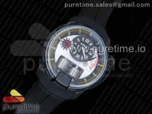 HYT H1 Iceberg PVD CYF White and Yellow Dial on Black Rubber Strap Asian HTY Cal.101