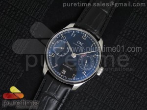 Portuguese Real PR IW500703 ZF 1:1 Best Edition Black Dial on Black Leather Strap A52010 V3