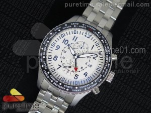 Timezoner Chrono SS White Dial on SS Bracelet Jap Quartz