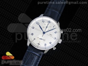Portuguese Chrono IW371446 ZF 1:1 Best Edition on BlueLeather Strap A7750 (Same Thickness as Genuine)
