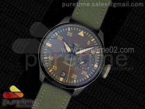 Big Pilot Real PR 46mm IW501902 Real Ceramic ZF Best Edition on Green Nylon Strap A51111