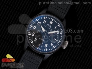 Big Pilot Real PR IW502001 Real Ceramic ZF 1:1 Best Edition on Black Calfskin Strap A51111
