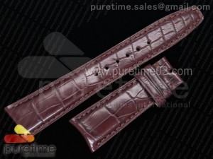 IWC 22/18 65/125 Brown Genuine Crocodile Leather Strap Smaller Grains For Portuguese 7 Days